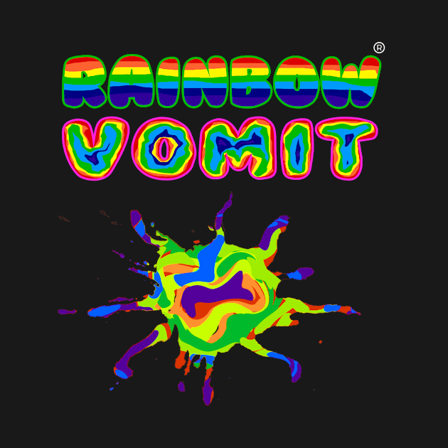 Rainbow Vomit (Design 3) by screaminpoptshirt