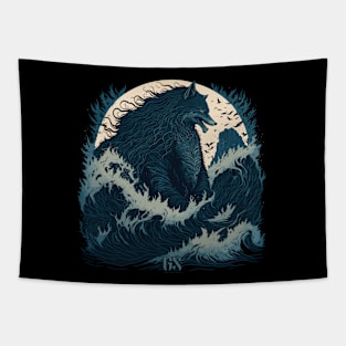 Werewolf in the Japanese ocean Tapestry