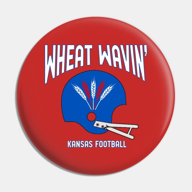 Wheat Wavin KU Football Red Pin by Fountain City Designs KC