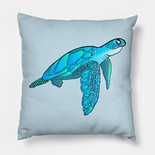 Blue green Sea turtle Pillow