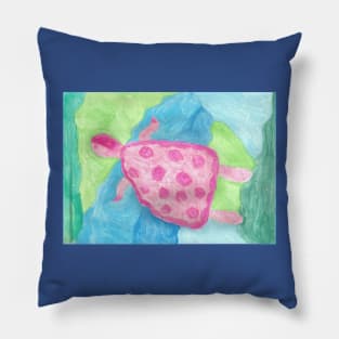 Sea Turtle Underwater Abstract Art Pillow