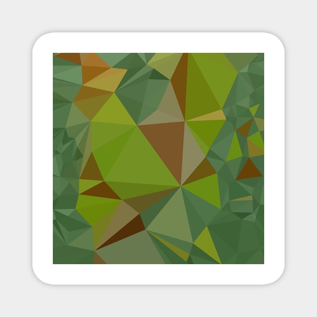 Dark Pastel Green Abstract Low Polygon Background Magnet by retrovectors