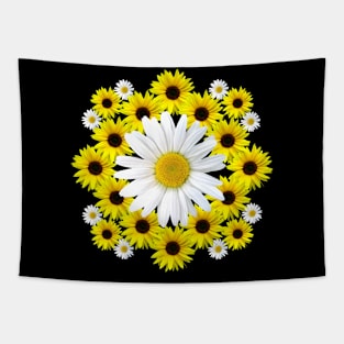 sunflowers with daisy flower floral daisies pattern Tapestry