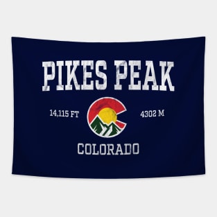 Pikes Peak Colorado 14ers Vintage Athletic Mountains Tapestry