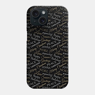 Christmas Holiday Two-tone Word Collage Phone Case