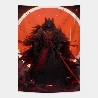 Full Moon Samurai Tapestry