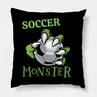 Soccer monster sport Gift for soccer player love soccer sister funny for kids and adults Pillow