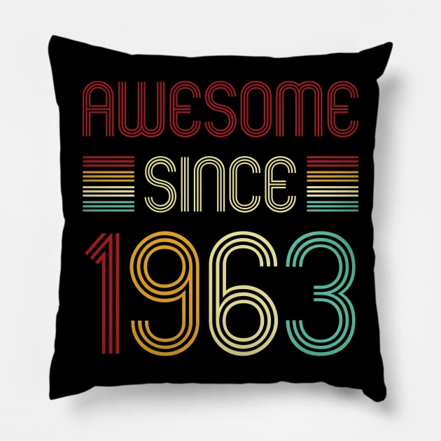 Vintage Awesome Since 1963 Pillow by Che Tam CHIPS