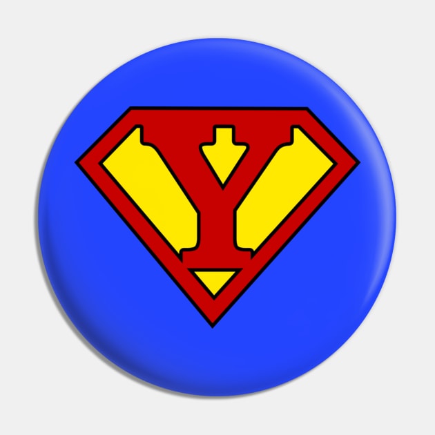 Superhero Symbol Letter Y Pin by NextLevelDesignz