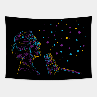 female singer abstract colorful Tapestry