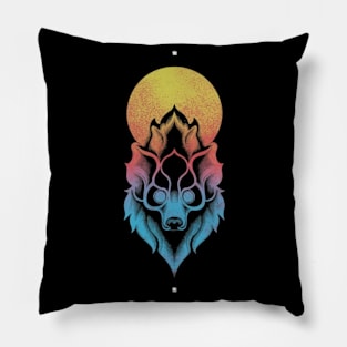 Minimalist Abstract Wolf Pillow