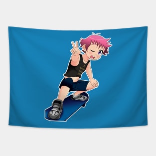 Shiro Pinker skating Tapestry