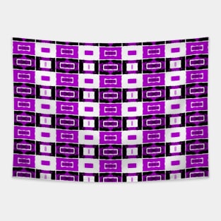 White and Purple Squares Pattern Tapestry