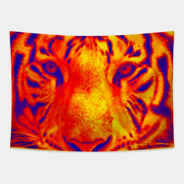 tiger face Tapestry by elmouden123