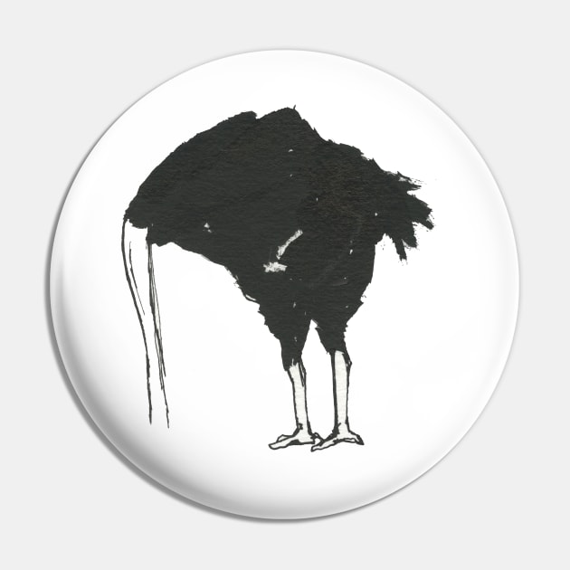 Ostrich Doodle Pin by Bollocks