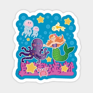 Mermaid and Friends Magnet