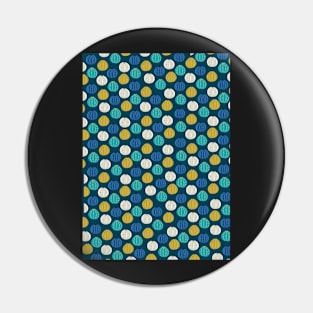 Sea urchins in blue, yellow , white and turqoise Pin