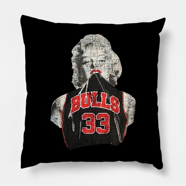 Retro - Marilyn Monroe Chicago Scottie Pippen Pillow by botokgetuk