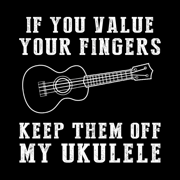 Ukulele Strings of Humor - Keep Off My Ukulele Funny Tee & Hoodie! by MKGift