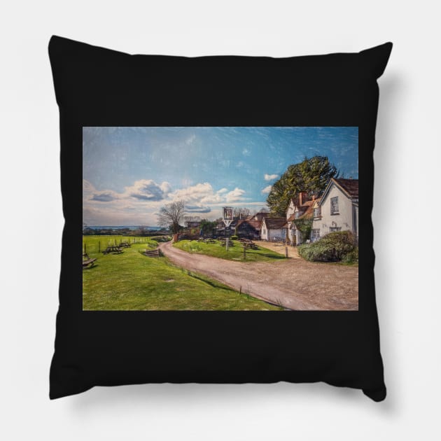 Across The Thames Valley From Ipsden Hailey Pillow by IanWL