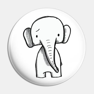 Cartoon sketch style elephant Pin