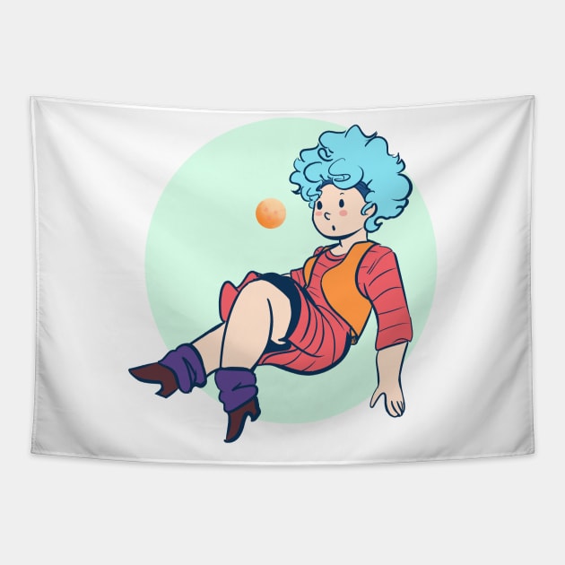 afro bulma Tapestry by inkpocket