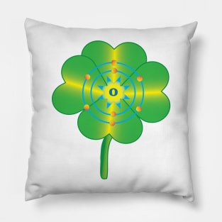 8 - O - Oxygen: Four Leaf Green Clover Pillow