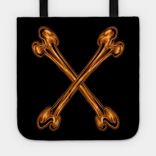 gold cross bone Tote