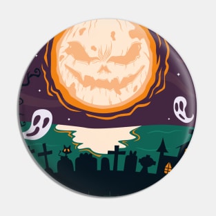 Smiling pumpkin moon Pin