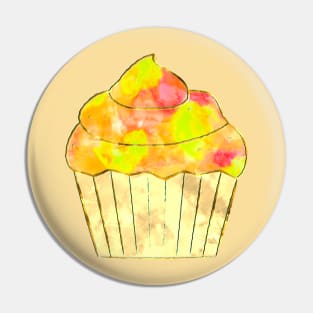 Watercolor Cupcake Painting Pin