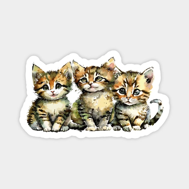 Three Sweet Tabby Kittens Magnet by DestructoKitty