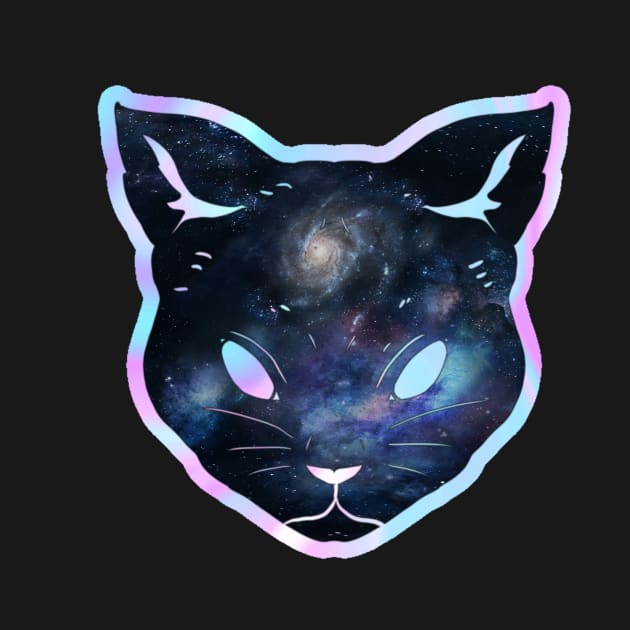 Prismatic iridescent milky way space cat by LukjanovArt