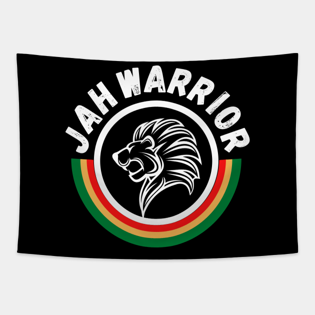 Jah Warrior Rasta Lion - Reggae Colors - Tapestry | TeePublic