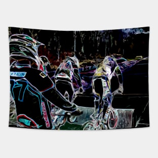 bmx racing behind the gate Tapestry