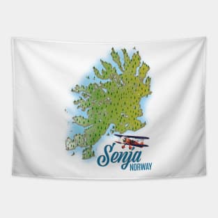 Senja Noway island map Tapestry