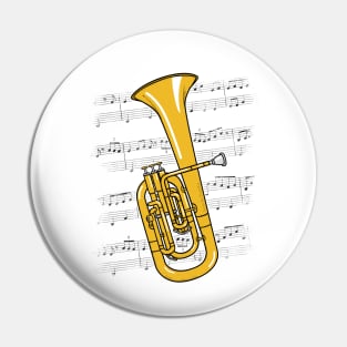 Tenor Horn Player Hornist Brass Musician (Colour) Pin