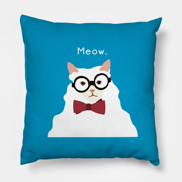 P. Alderman the White Cat Pillow by awcheung2