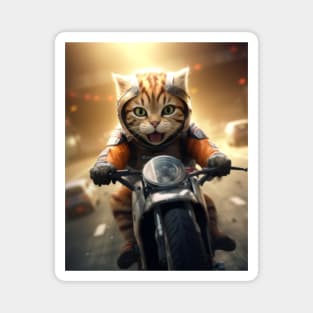 Kitty Moto Race Magnet
