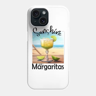 Summer Sunshine and Margaritas Beach Design Phone Case