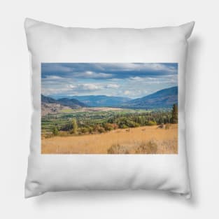 Summertime Panoramic View of Oliver, British Columbia, Canada Pillow