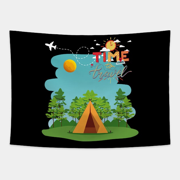 Time to travel Wanderlust love Explore the world summer design holidays vacation Tapestry by BoogieCreates