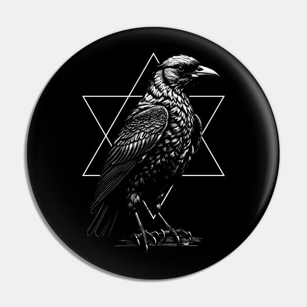 Raven Art Pin by DeathAnarchy