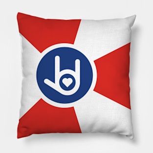 I Love You Wichita Flag (ASL) Pillow