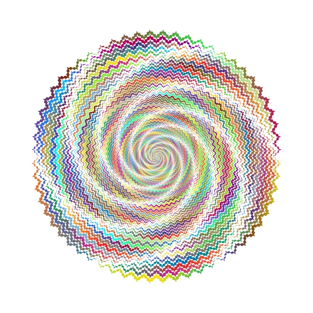 Chaotic swirl motion in prismatic colours by Montanescu