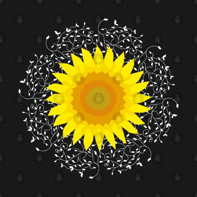 Sunflower with mandala pattern by Mayathebeezzz