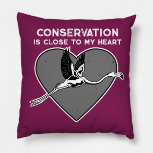 Flamingo Conservation Heart Pillow