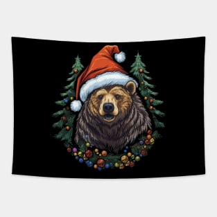 Grizzly Bear Christmas Tapestry