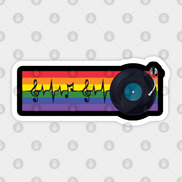 Rainbow LGBT Queer DJ Gay Bi Lesbian Homosexual Music Lover - Equal Rights - Sticker