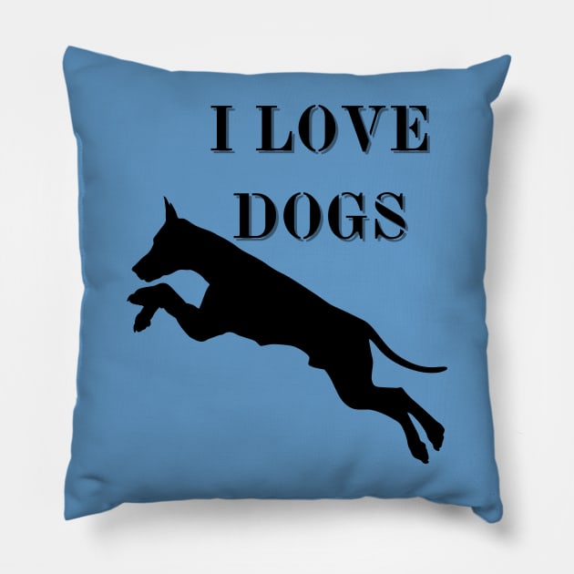 I love dogs Pillow by Art-Julia