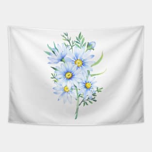 Bouquet of daisies, watercolor illustration. Chamomile floral arrangement of garden daisy flowers Tapestry